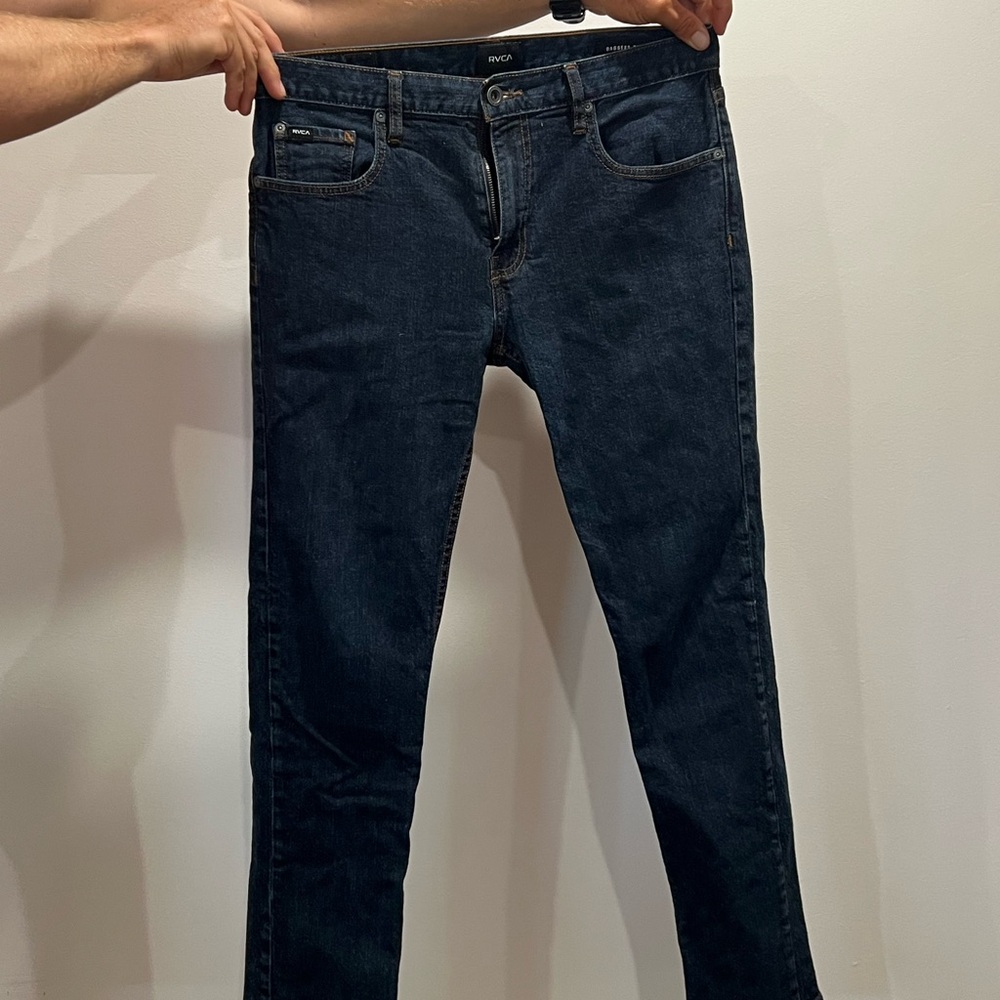 RVCA Men's Dark Blue Slim Jeans